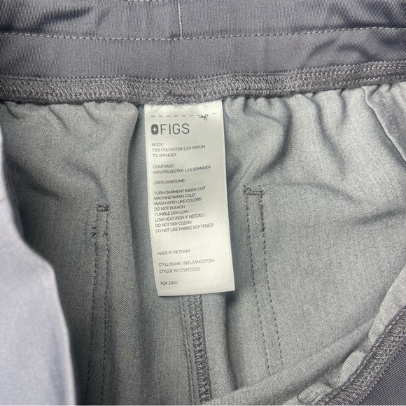 FIGS Womens Stretch Technical Gray Graphite Livingston Basic Pants Scrubs S - Picture 7 of 10